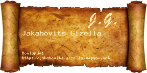 Jakabovits Gizella névjegykártya